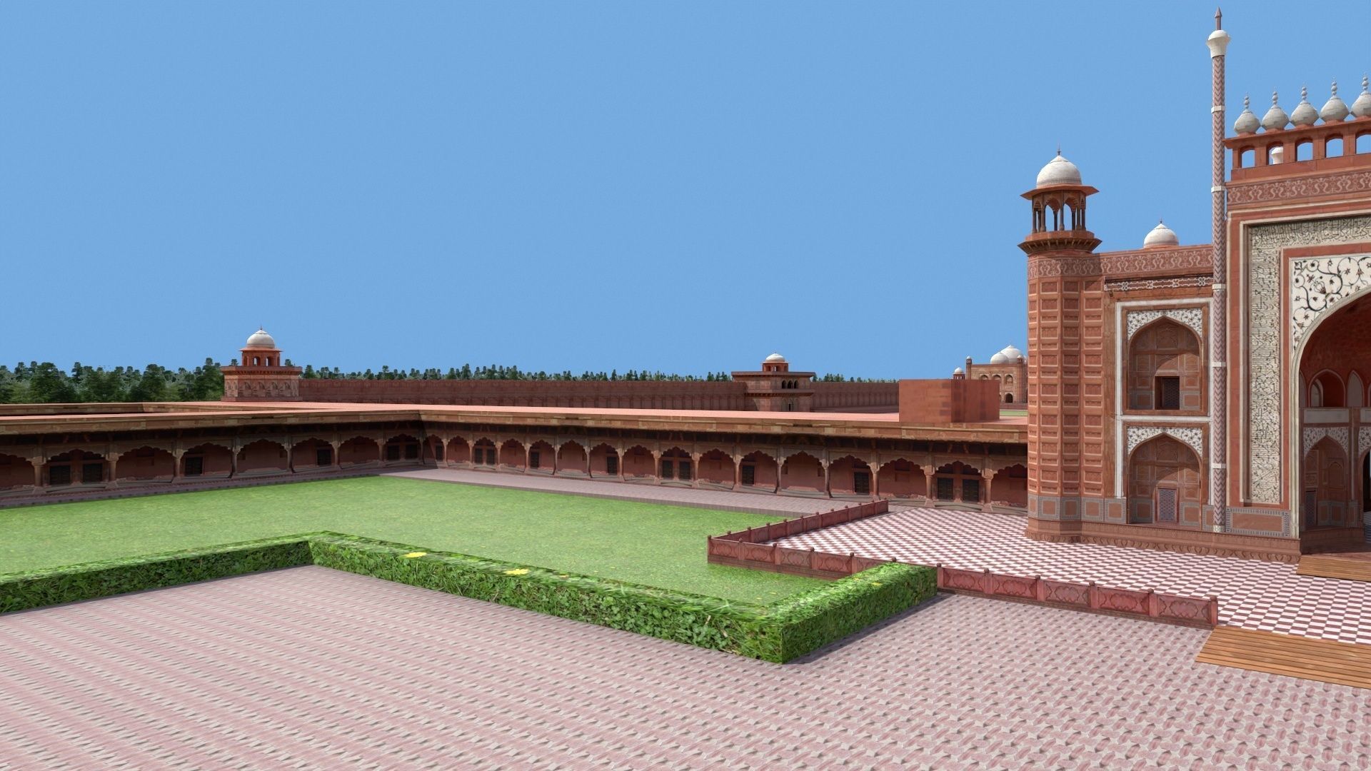 Taj mahal Low-poly 3D model_12