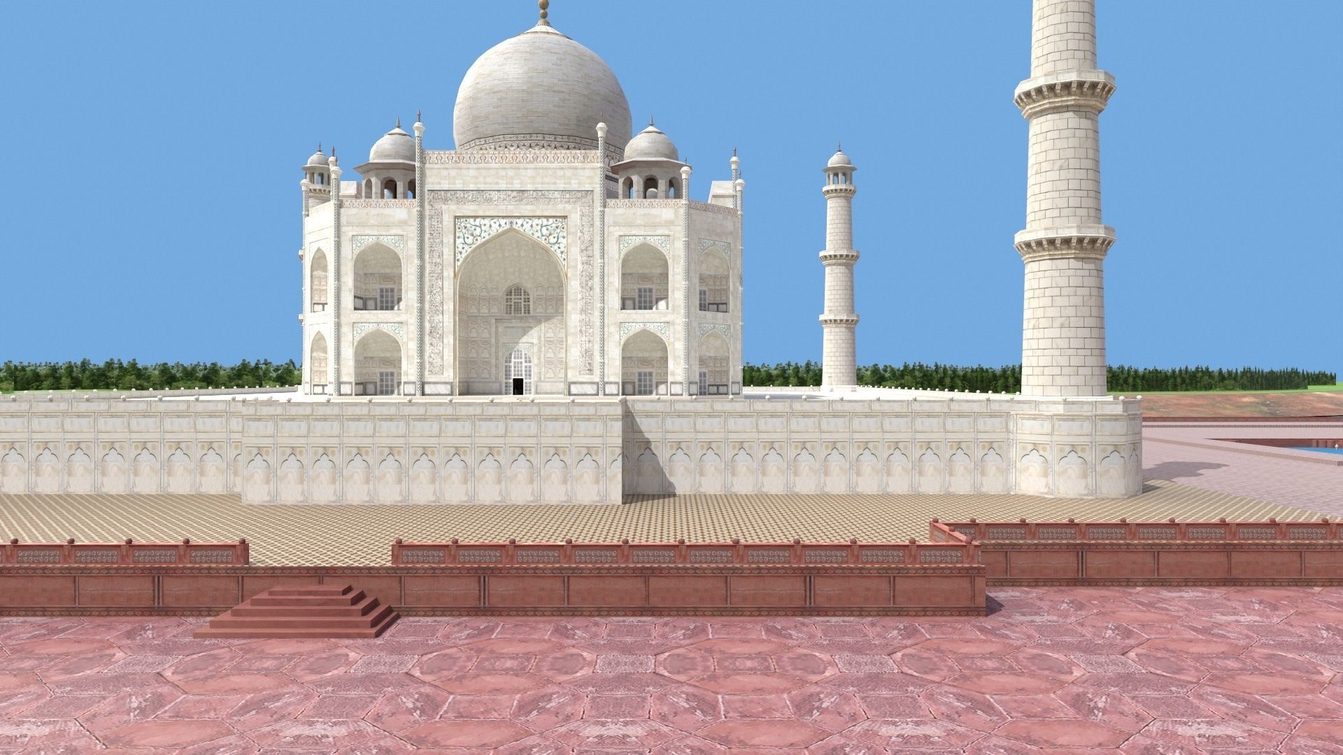 Taj mahal Low-poly 3D model_1