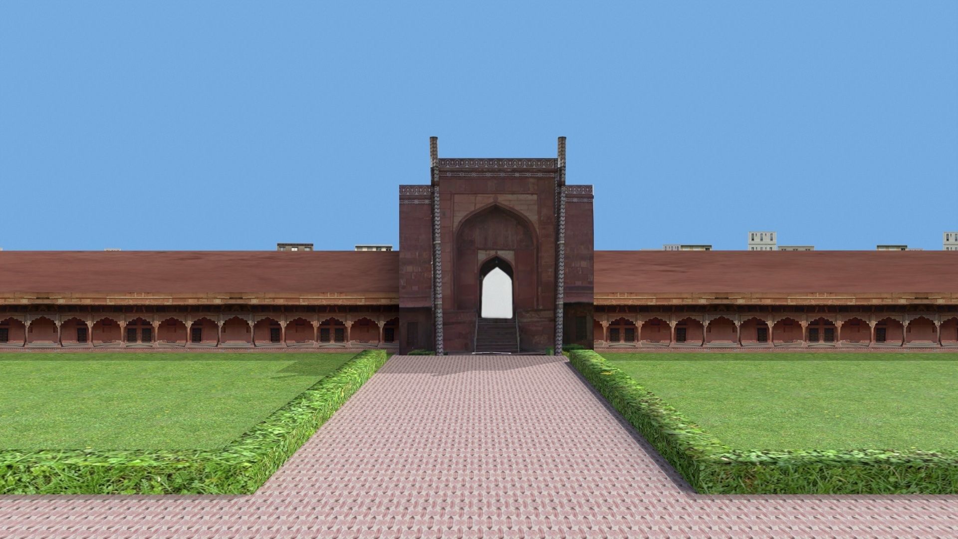 Taj mahal Low-poly 3D model_11