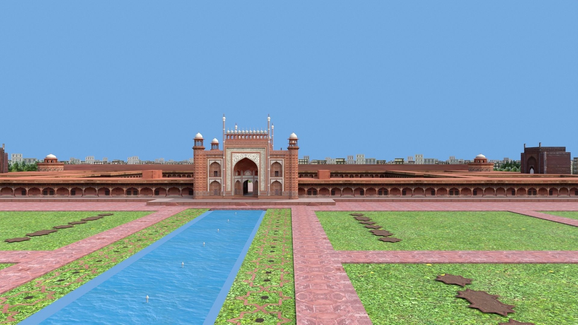 Taj mahal Low-poly 3D model_9