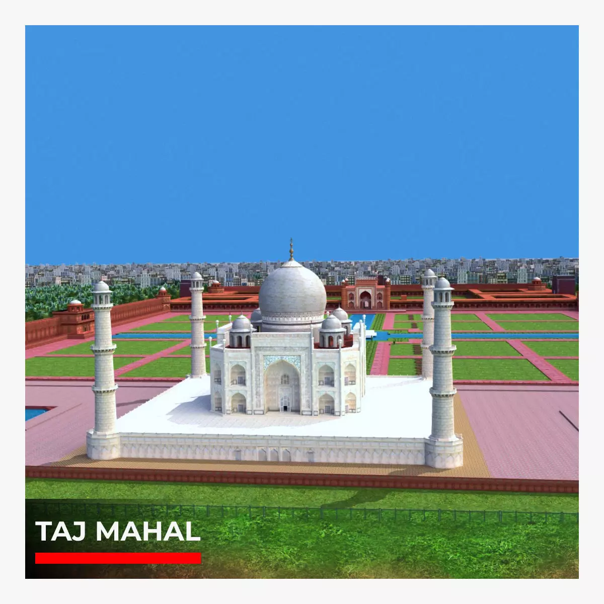 Taj mahal Low-poly 3D model_0