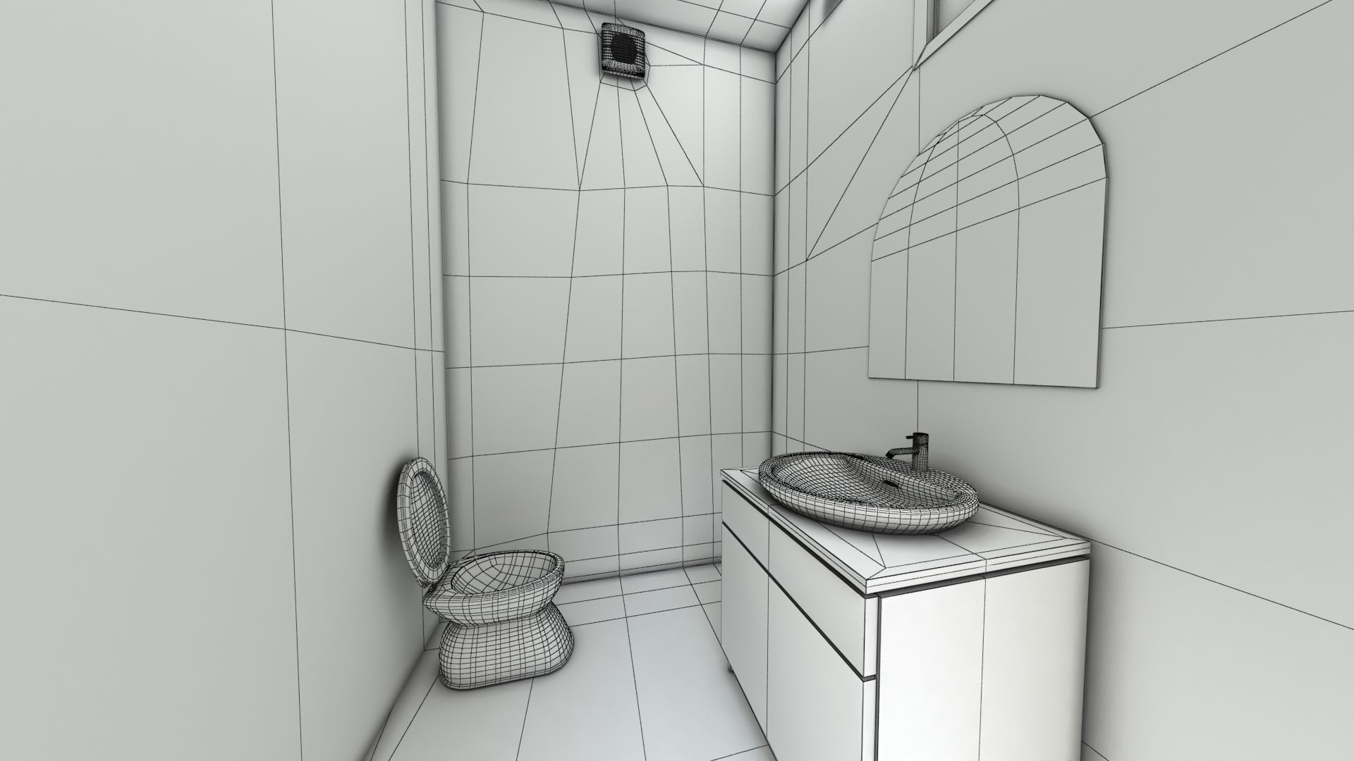 Portable WC Trailer-VIP Low-poly 3D model_15