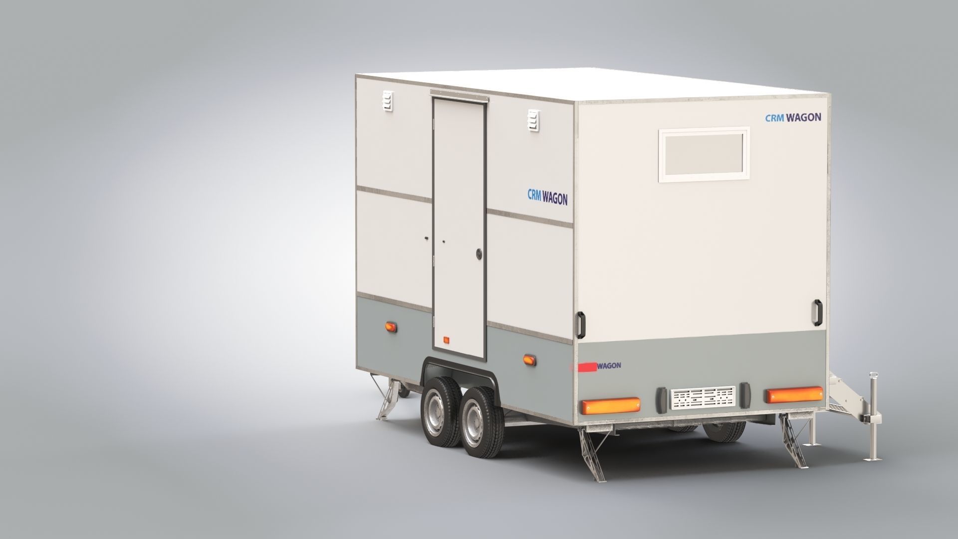 Portable WC Trailer-VIP Low-poly 3D model_18