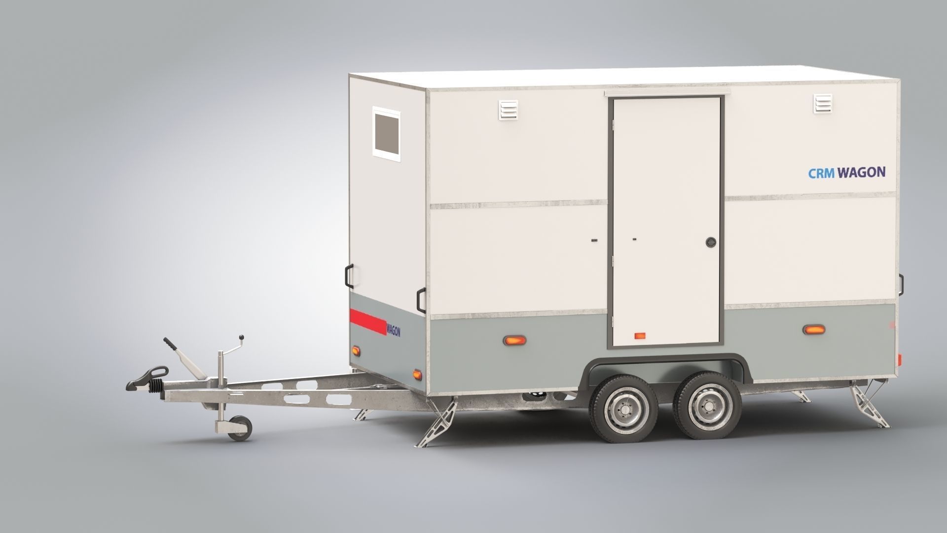 Portable WC Trailer-VIP Low-poly 3D model_17