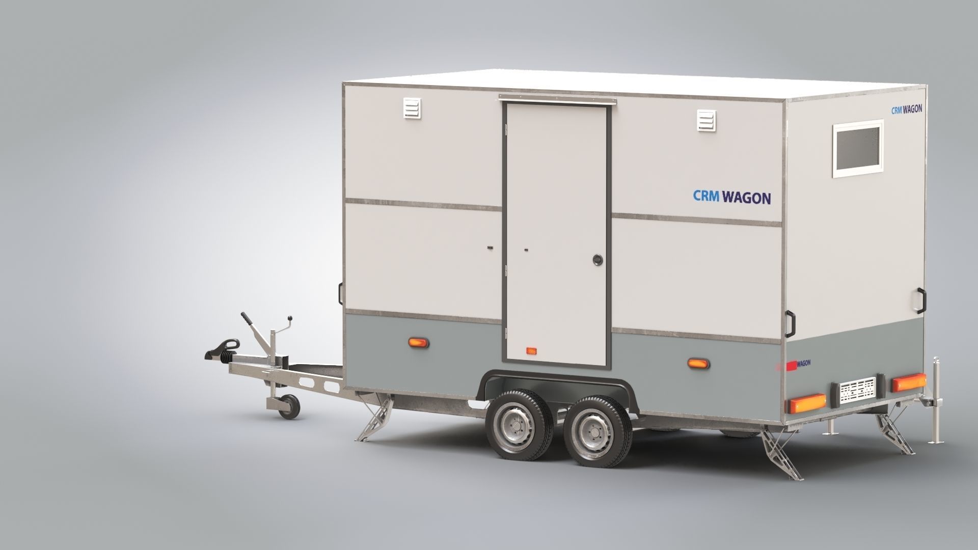 Portable WC Trailer-VIP Low-poly 3D model_22