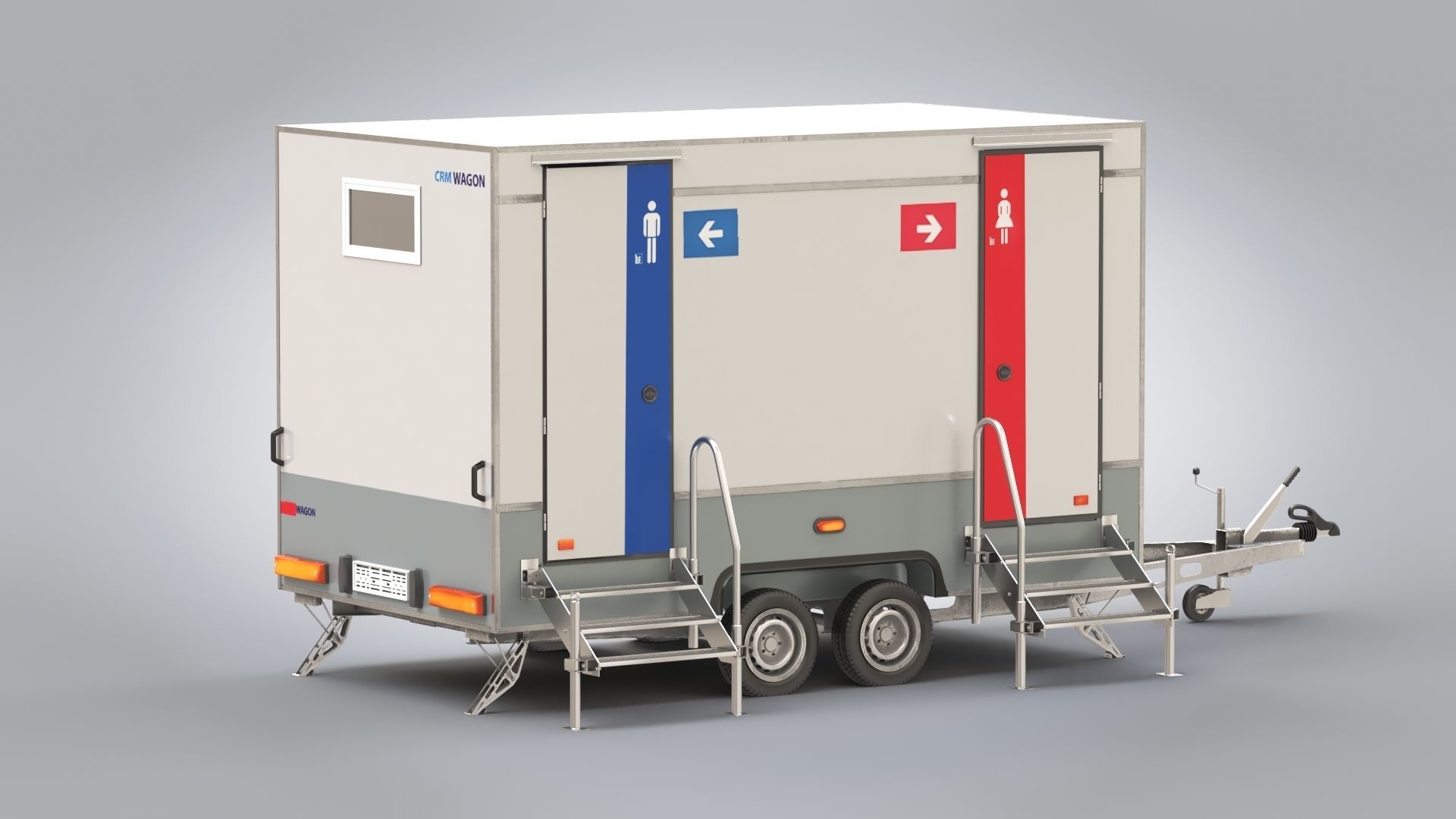 Portable WC Trailer-VIP Low-poly 3D model_20