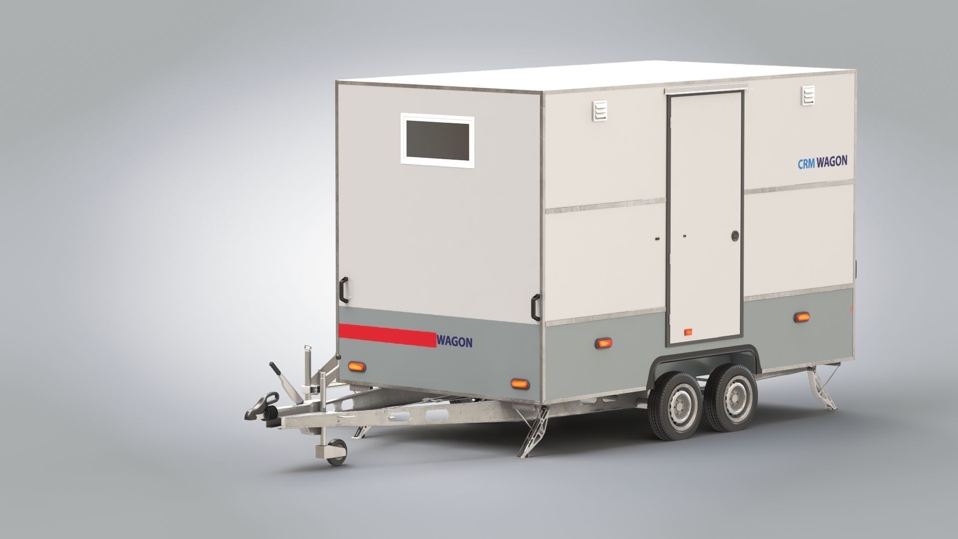 Portable WC Trailer-VIP Low-poly 3D model_19