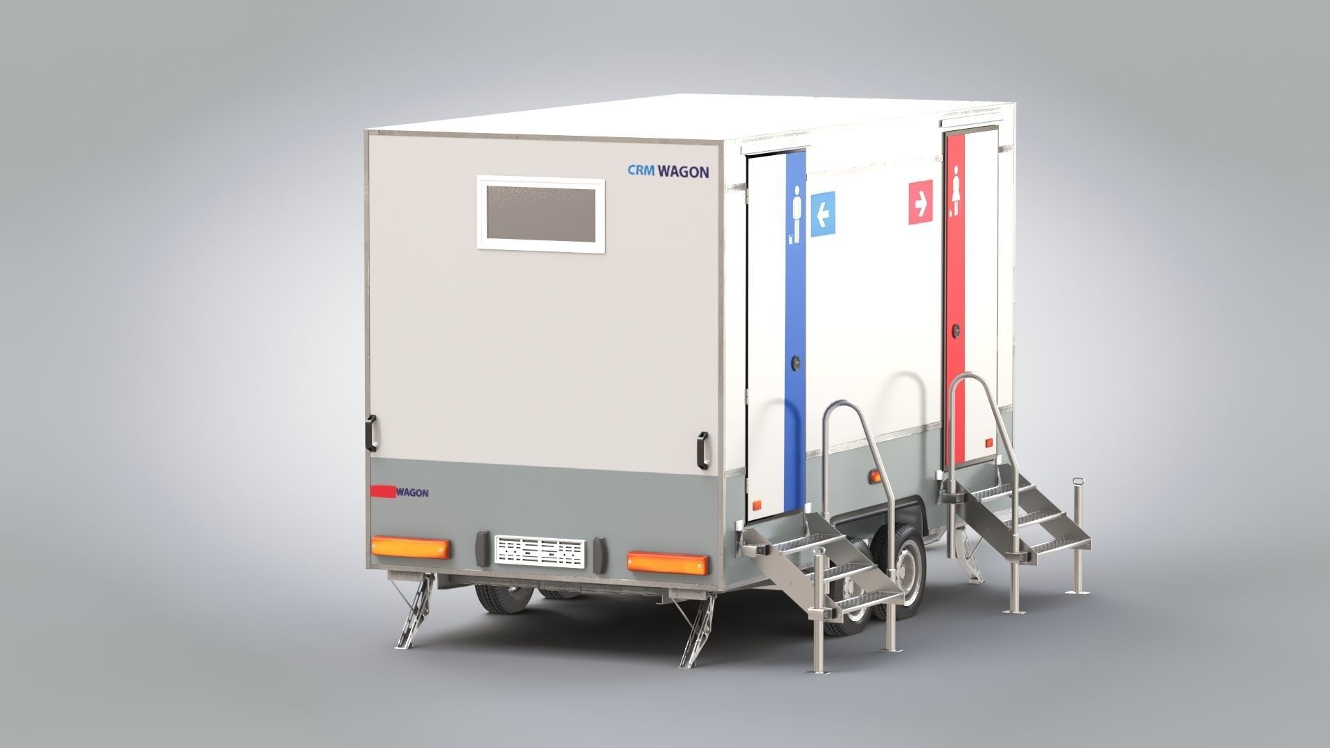 Portable WC Trailer-VIP Low-poly 3D model_23
