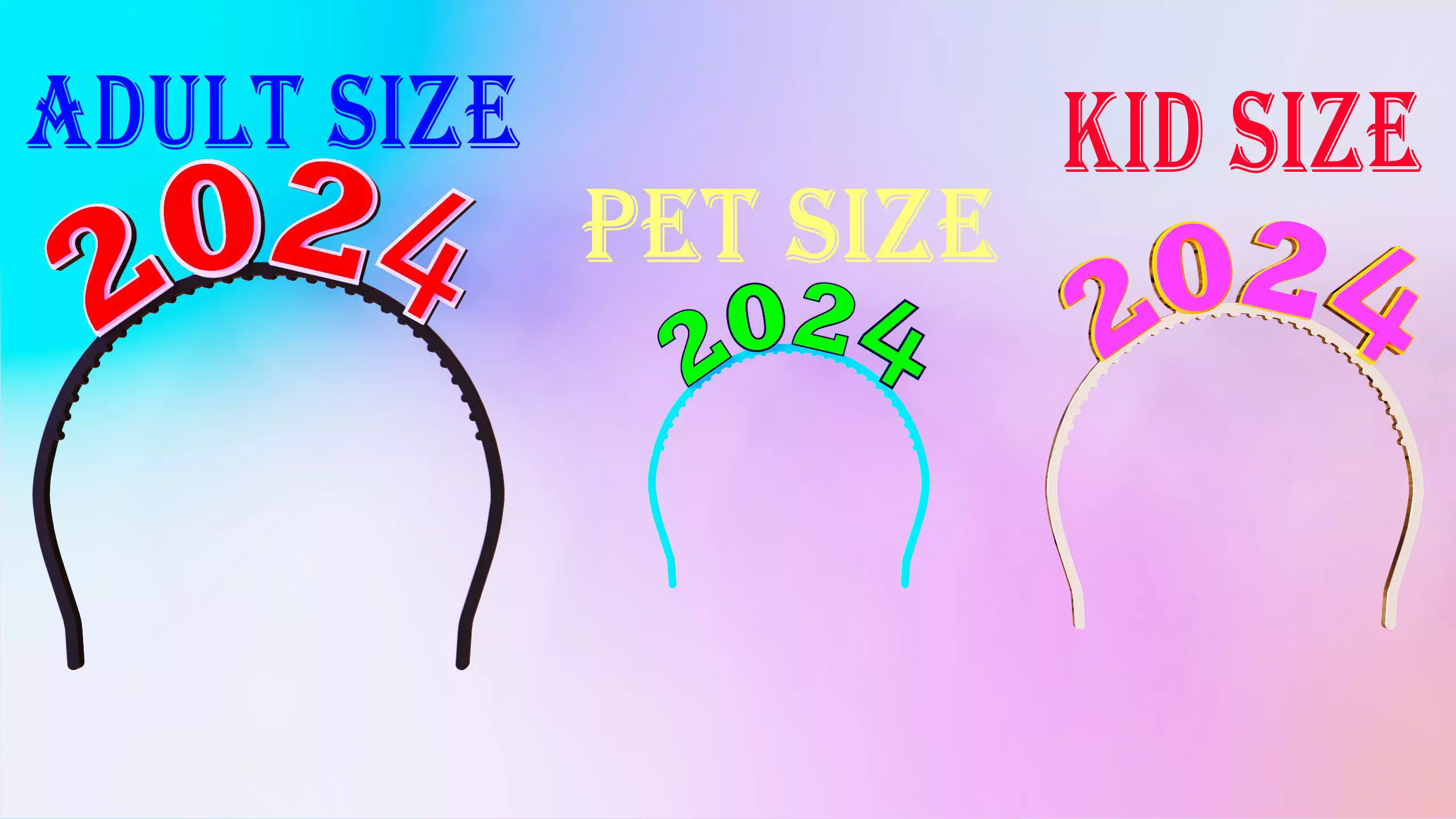 2024 Head band adult kid and pet sizes 3D print model_0