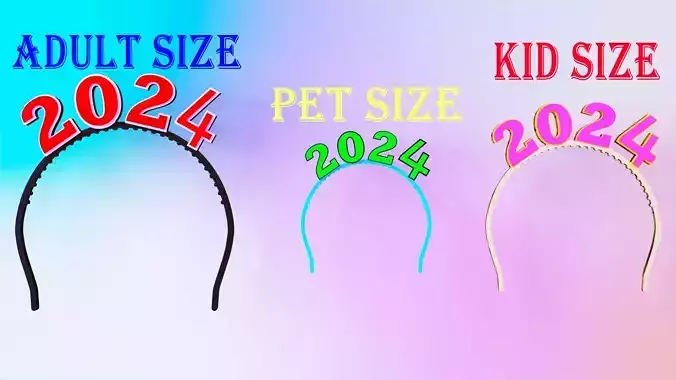 2024 Head band adult kid and pet sizes 3D print model 2024 Head band adult kid and pet sizes 3D print model