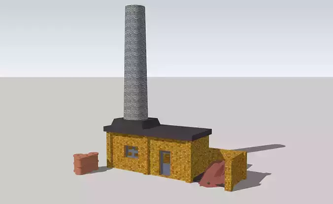 Small Boiler House with Chimney by Outland Models