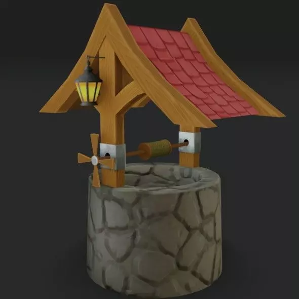 Stylized Well Free low-poly 3D model