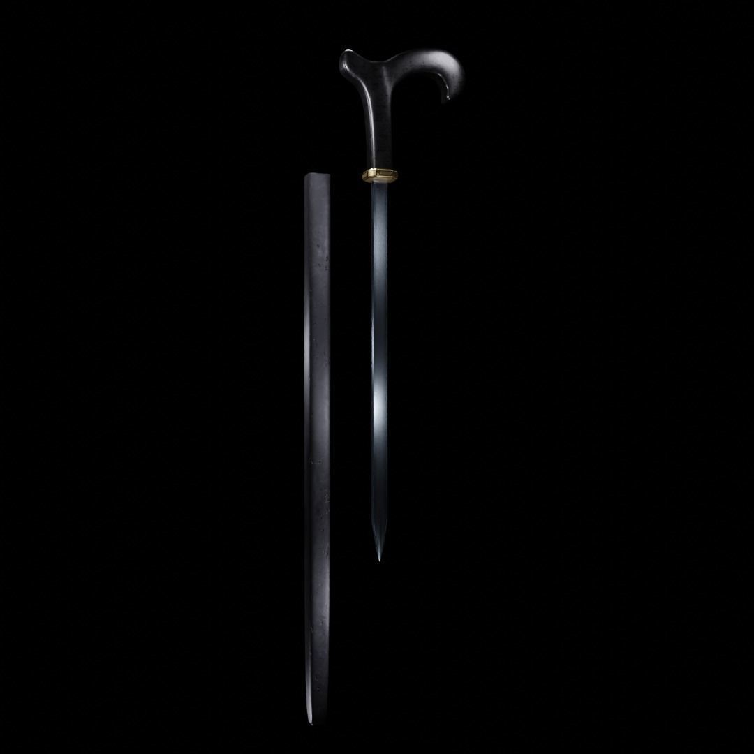 Cane Sword 3D model_3