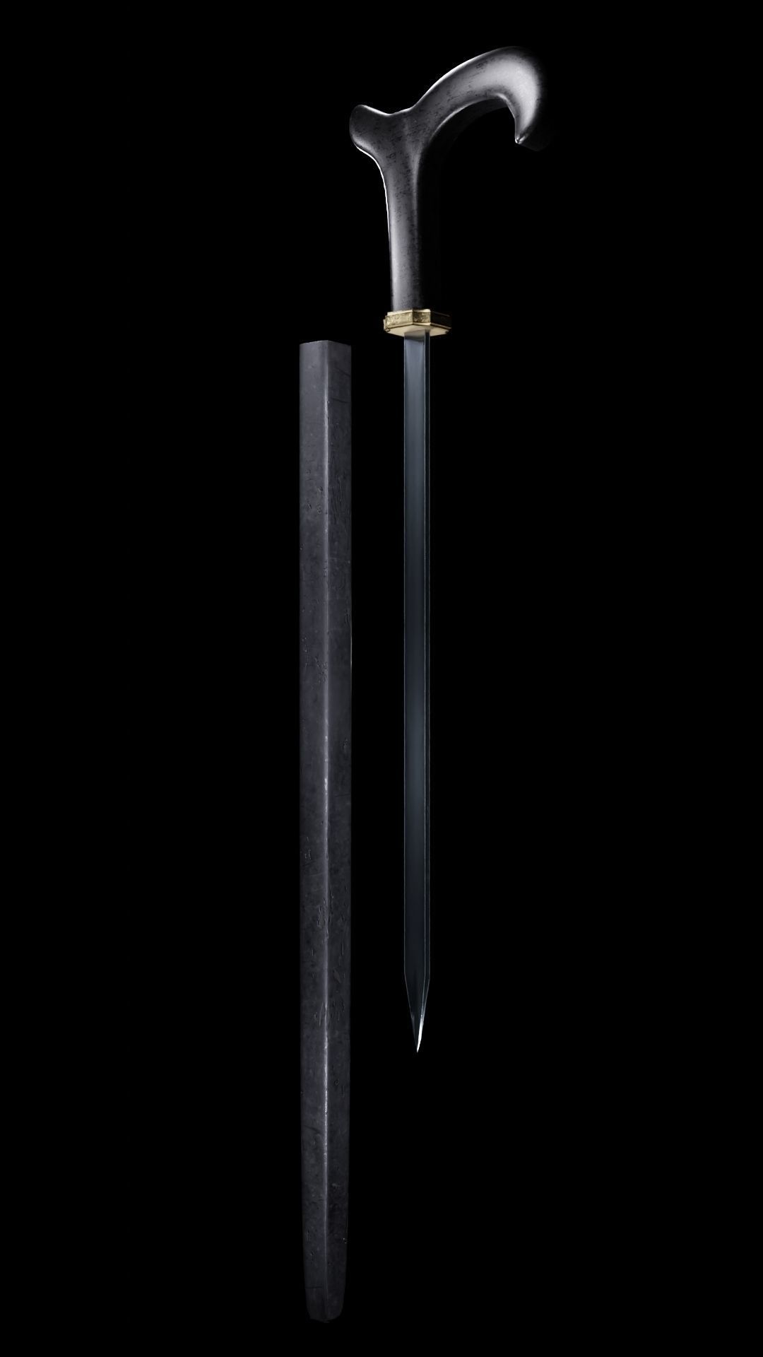 Cane Sword 3D model_1
