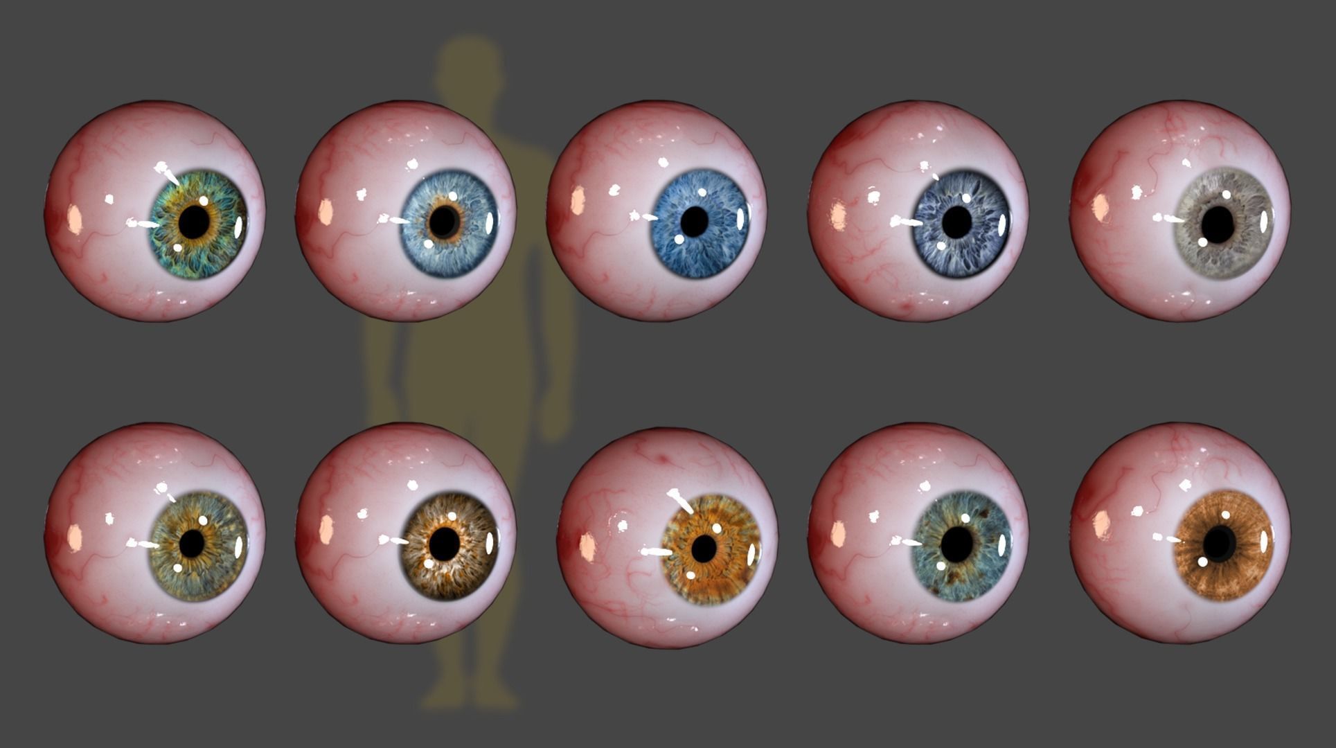 50 EyeBall Kitbash 3D model_2
