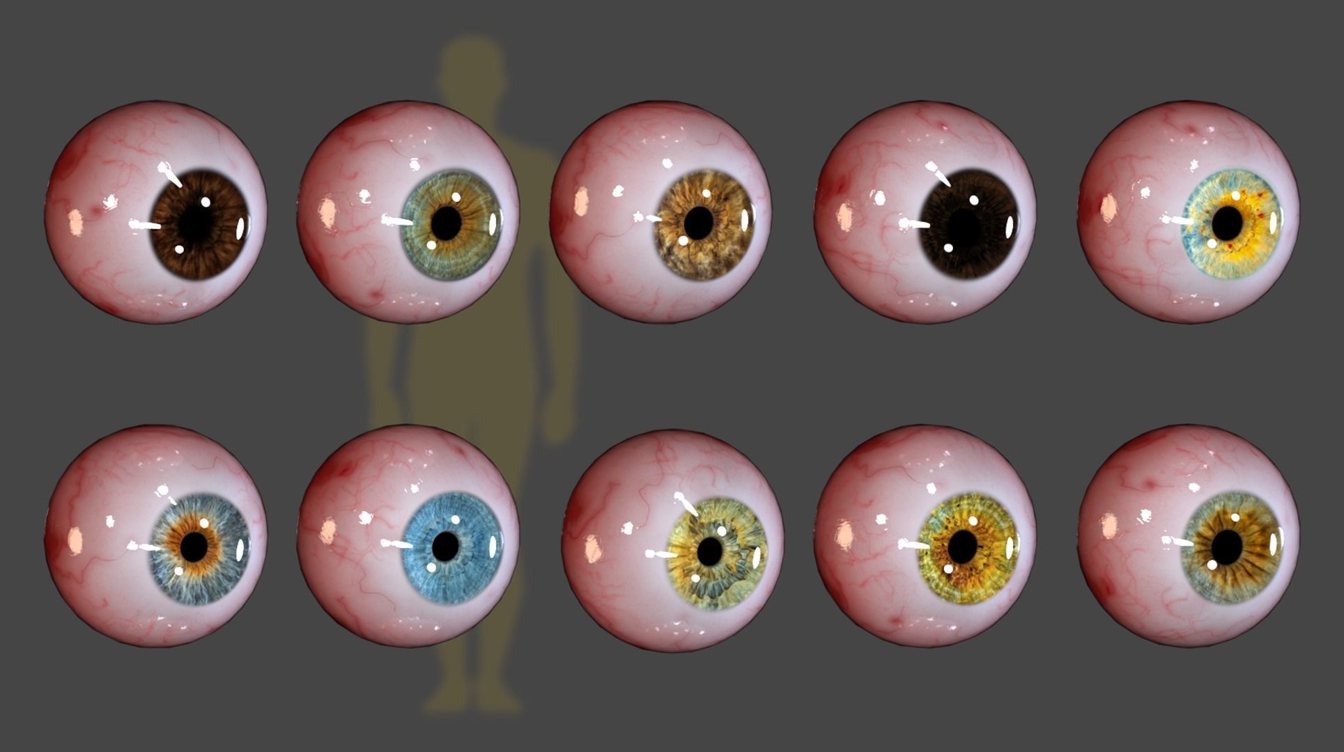 50 EyeBall Kitbash 3D model_3