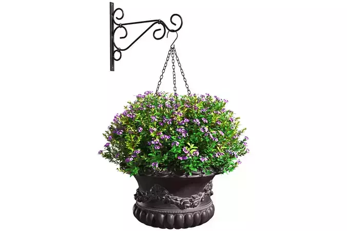 Hanging basket flowerpot rattan pot with flowers 