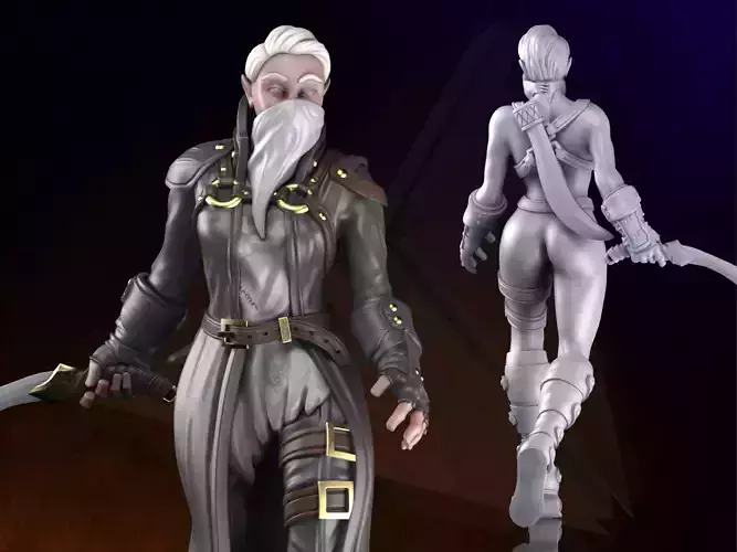 Zana the Rogue Roleplay and Tabletop Miniature 3D print model