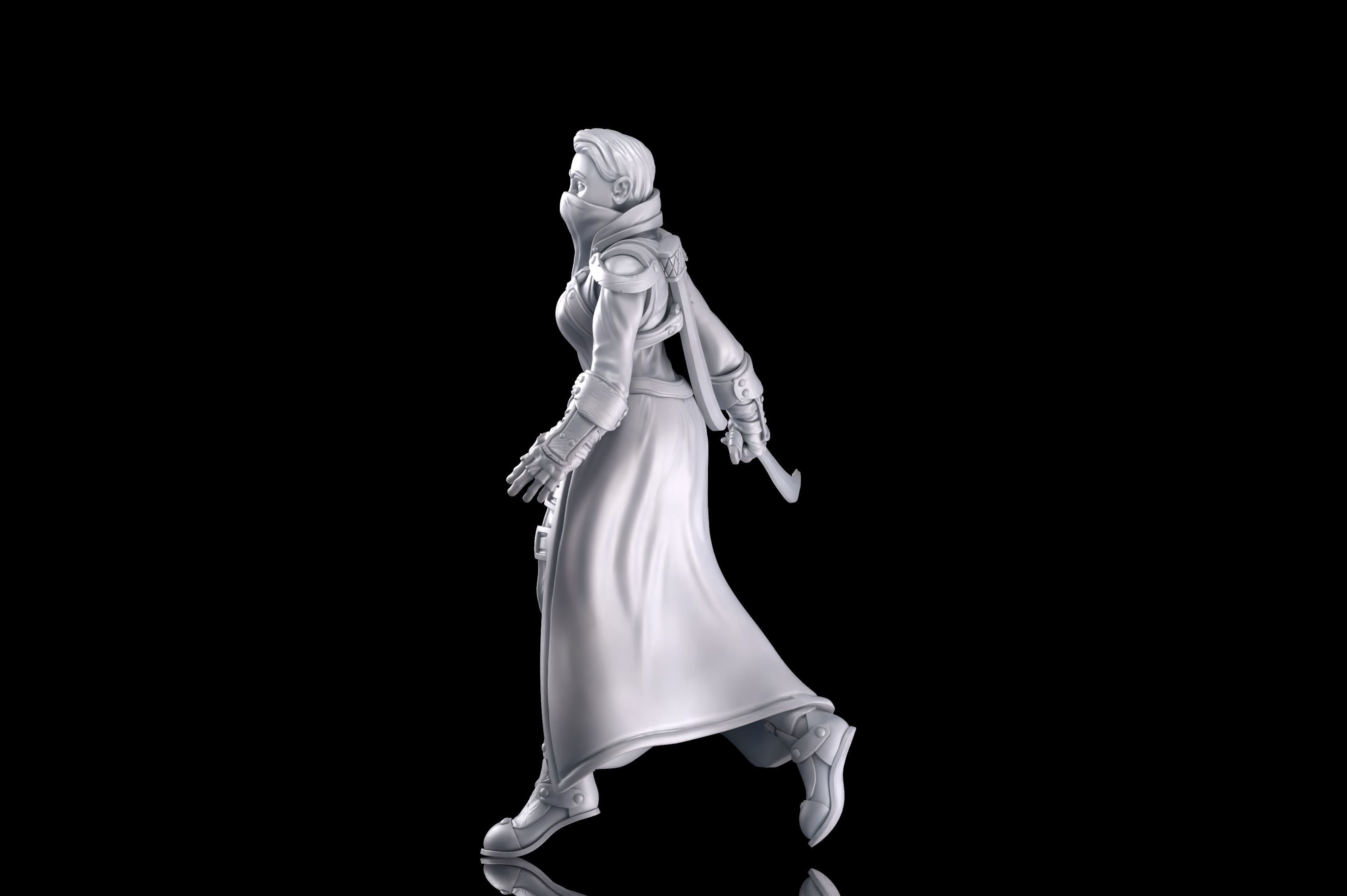 Zana the Rogue Roleplay and Tabletop Miniature 3D print model_3