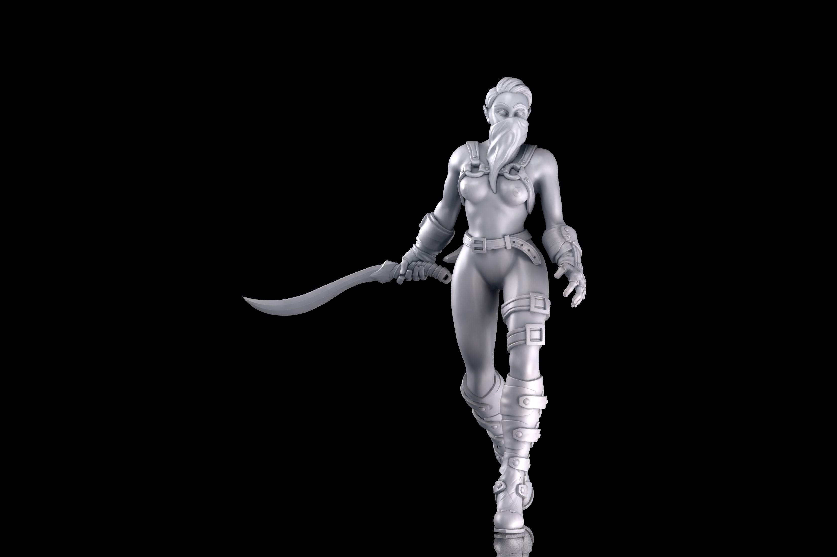 Zana the Rogue Roleplay and Tabletop Miniature 3D print model_5