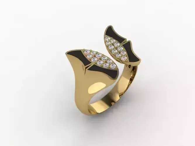 woman ring butterfly