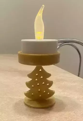 Small christmas tree led tea light holder 3D print model