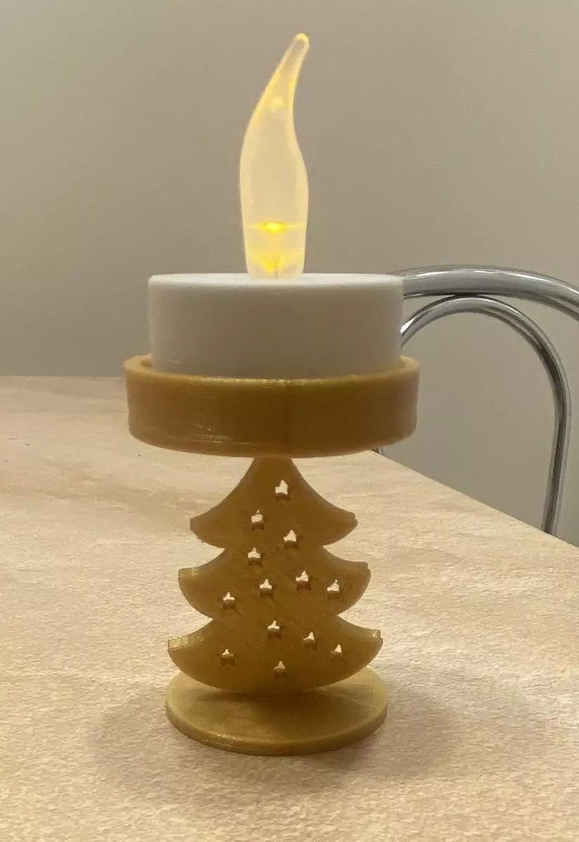 Small christmas tree led tea light holder 3D print model_0