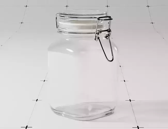 Locking Lid Glass Jar  3D model
