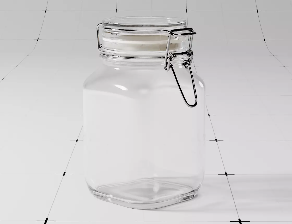 Locking Lid Glass Jar 3D model