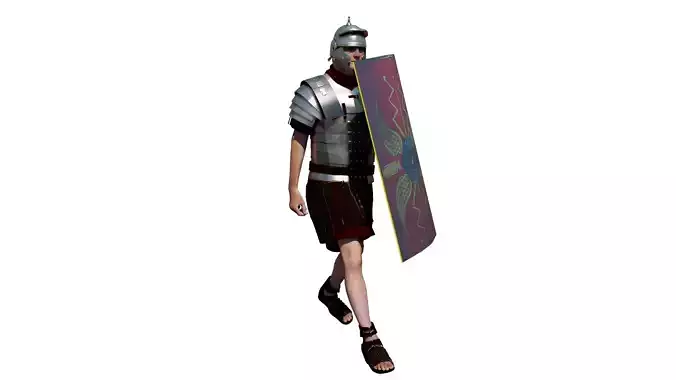 ROME SOLDIER ANIMATED -  RIGGED Low-poly 3D model