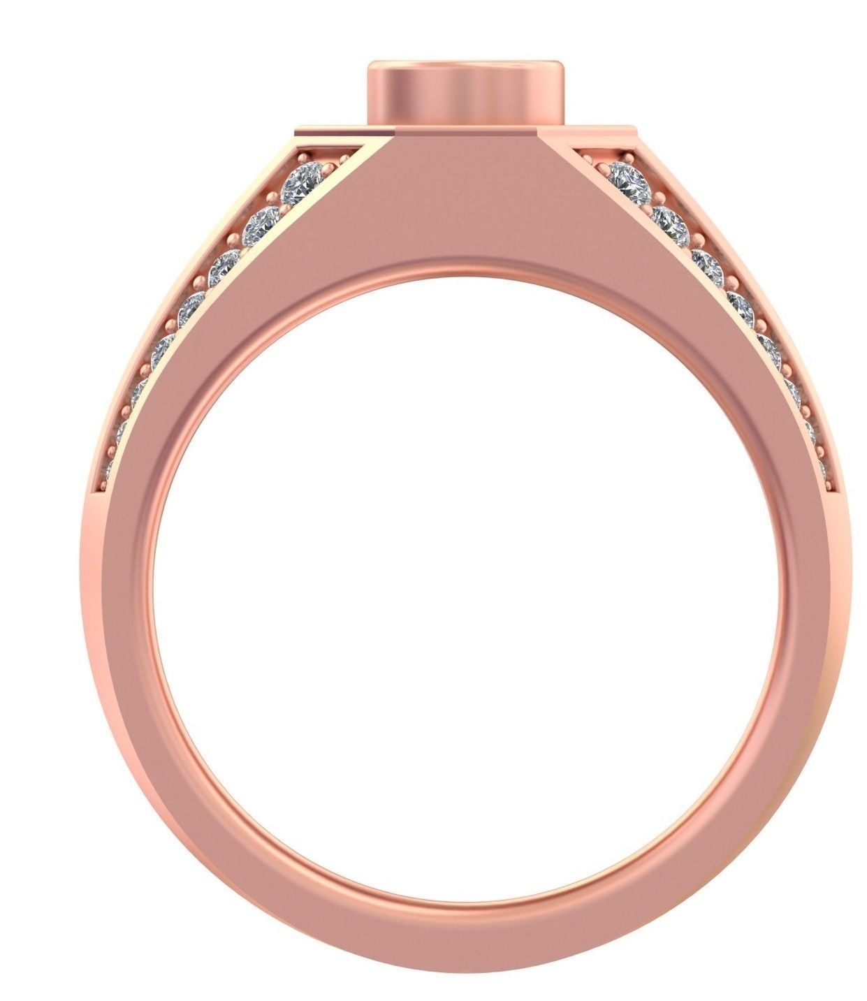 Round Diamond Step Style Man Ring GR-95 3D print model_3