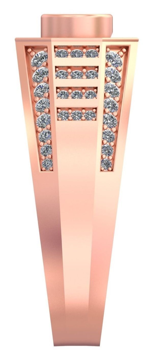 Round Diamond Step Style Man Ring GR-95 3D print model_4