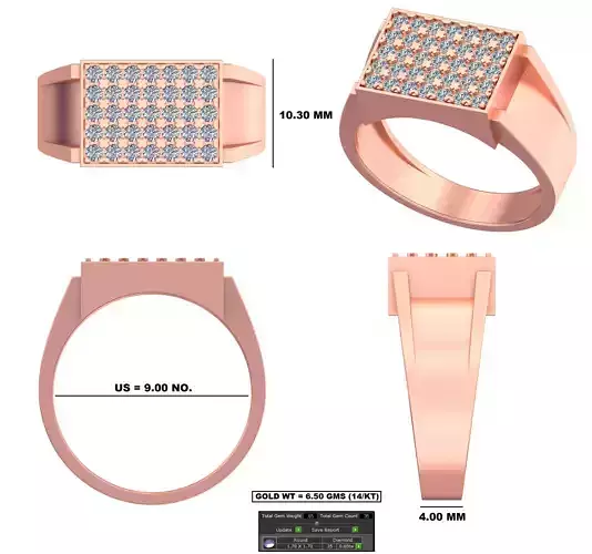 Pave set diamond ring foe men man GR-90