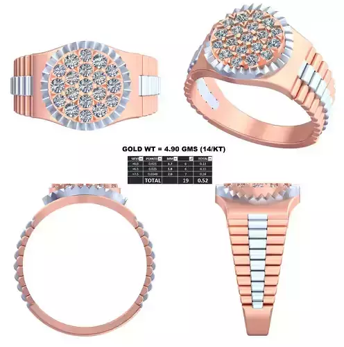 Step Cut Men Jewelry GR-89