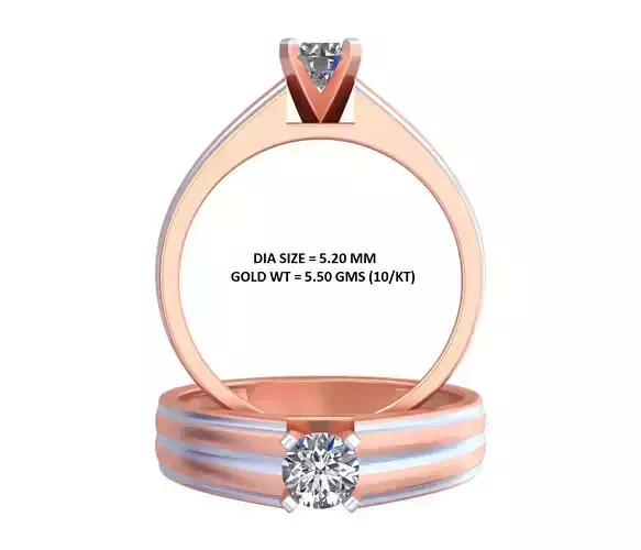 Solitaire Curved Shape Diamond Ring GR-84