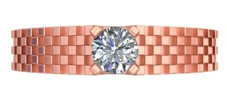 Crossover Small Piece Style Mens Ring Men Ring Man Ring GR-83 3D print model_1