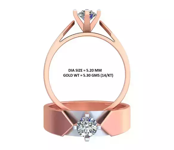 Single Diamond Classy Mens Ring GR-82