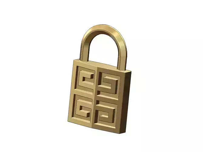 Givenchy greek key padlock pendant 3D print model