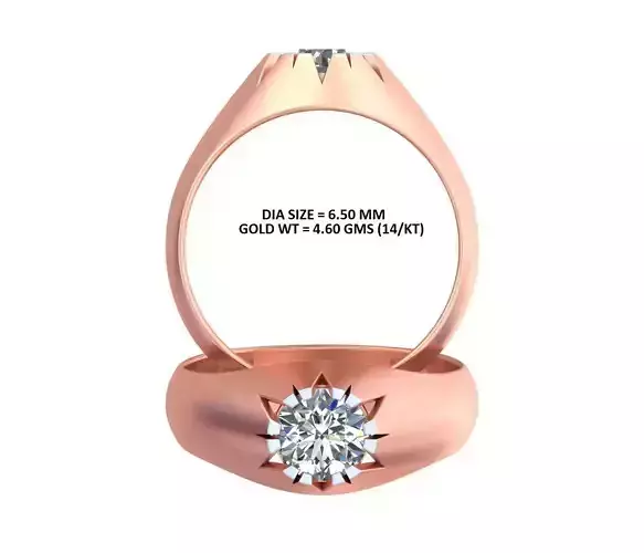 Mens Ring Bezel Set Volcanic Ring 3D print model GR-77 3D print model