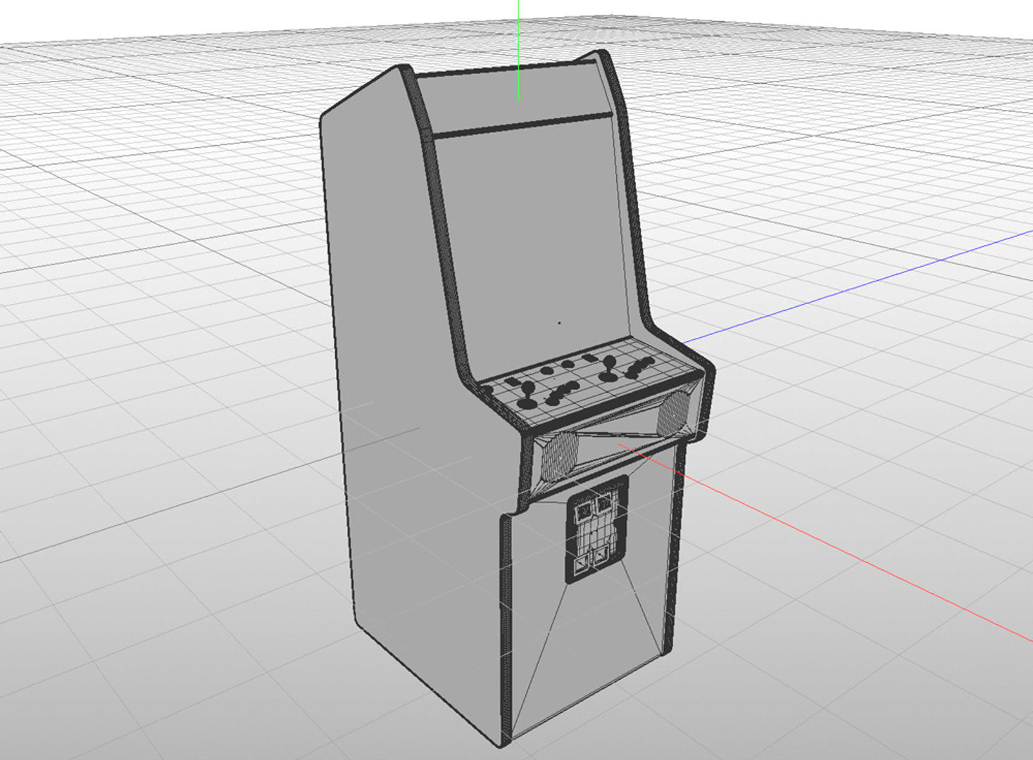 Vintage Arcade Machine 3D model_4