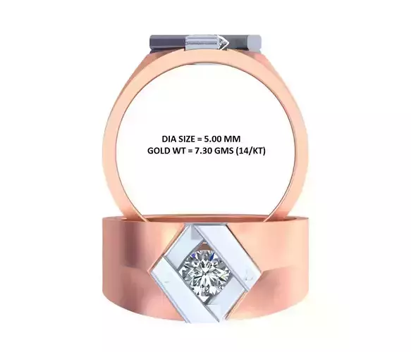 Gents Diamond Ring 3dm render details 3D Model Collection GR-73