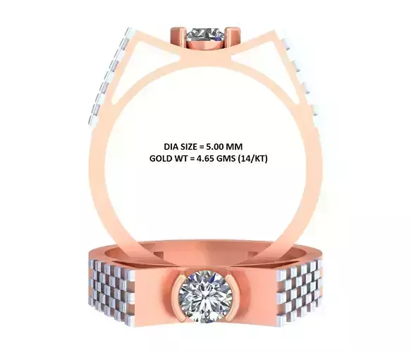 Half Bezel Set Diamond Ring GR-70
