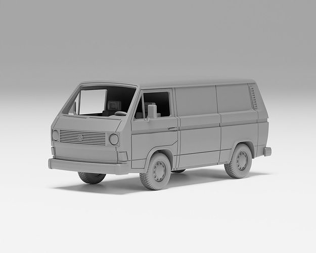VW T3 Panel Van - H0 Scale model kit 3D print model 7