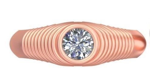 Bezel Set Single Diamond Ring GR-68 3D print model_1