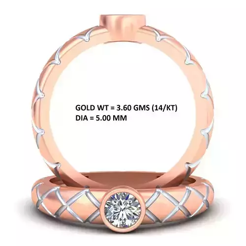 Bezel Set Unique Diamond Ring GR-46