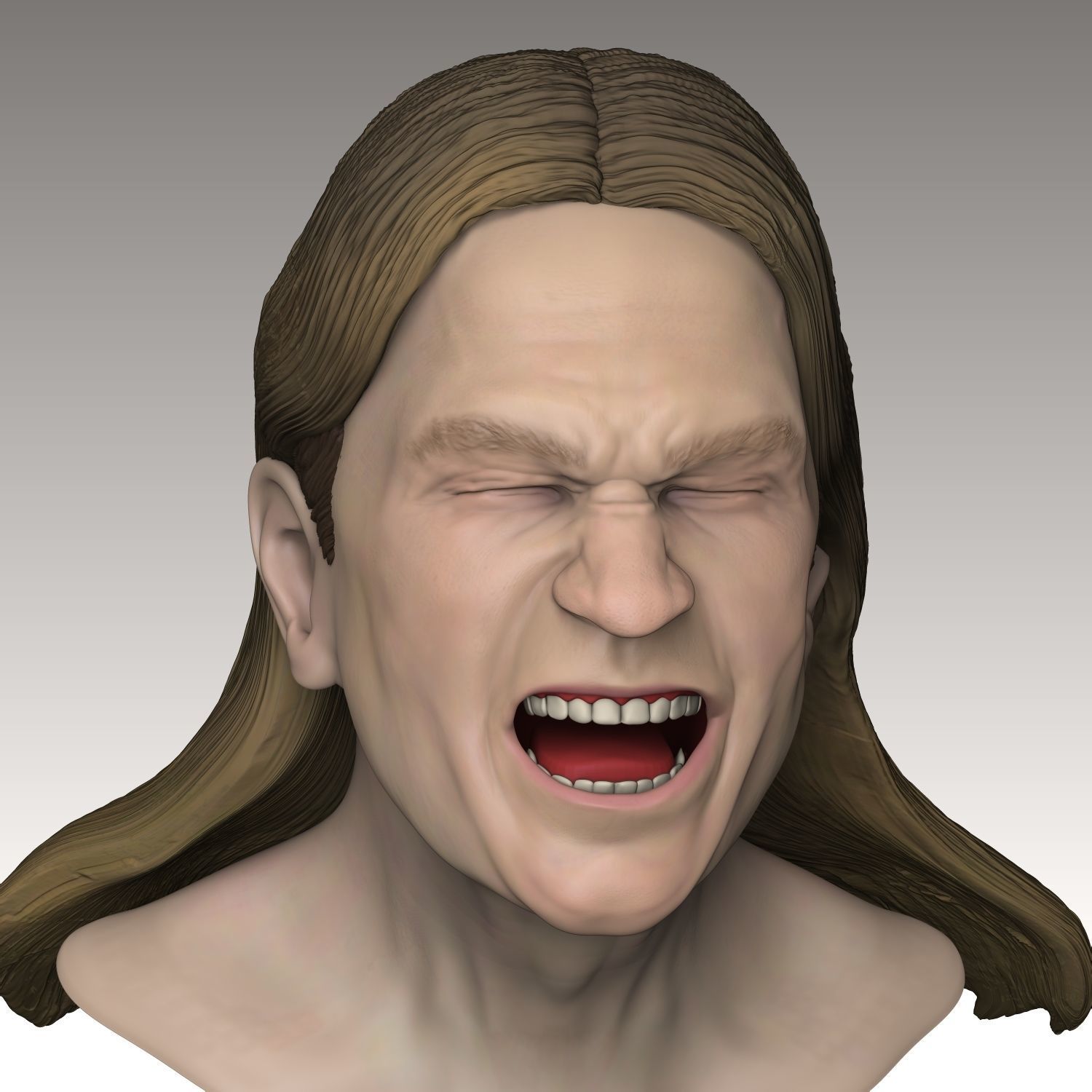 Valery Kipelov Aria normal and screaming head 3D print model_3