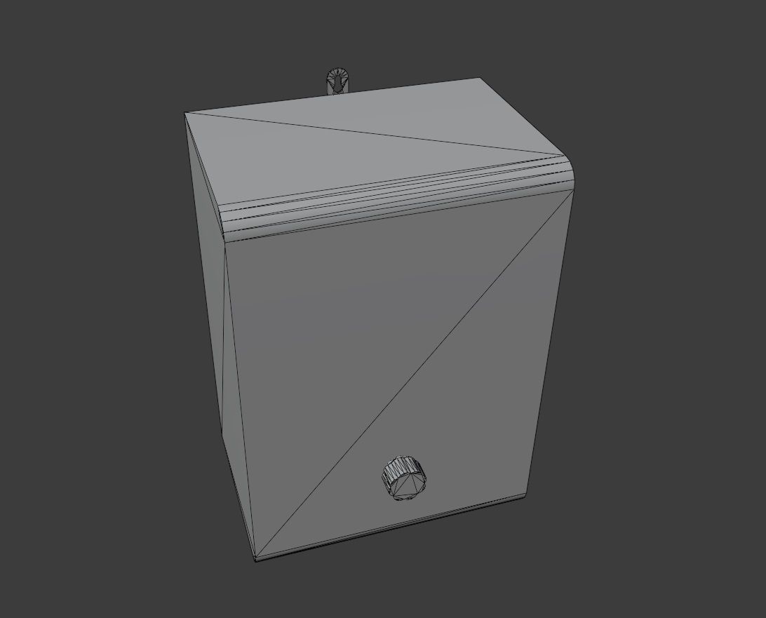 Old broadcast loudspeaker GR 4 from USSR Low-poly 3D model_8