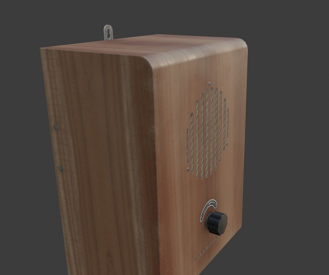 Old broadcast loudspeaker GR 4 from USSR Low-poly 3D model_10