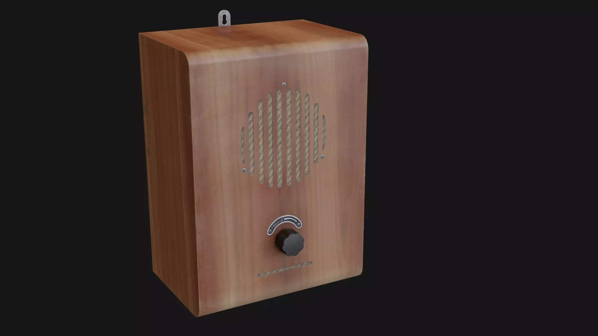 Old broadcast loudspeaker GR 4 from USSR Low-poly 3D model_0