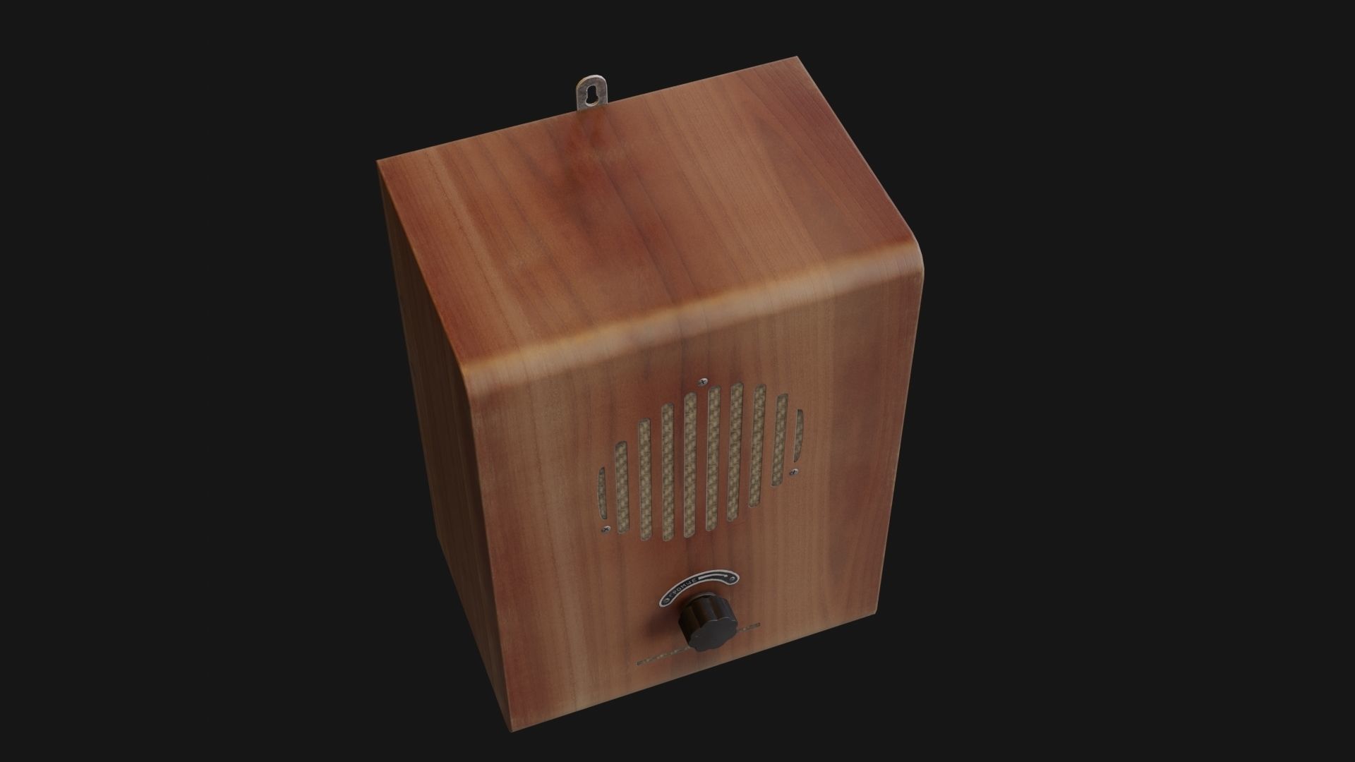 Old broadcast loudspeaker GR 4 from USSR Low-poly 3D model_1